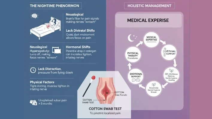 Vulvodynia Worse at Night infographic