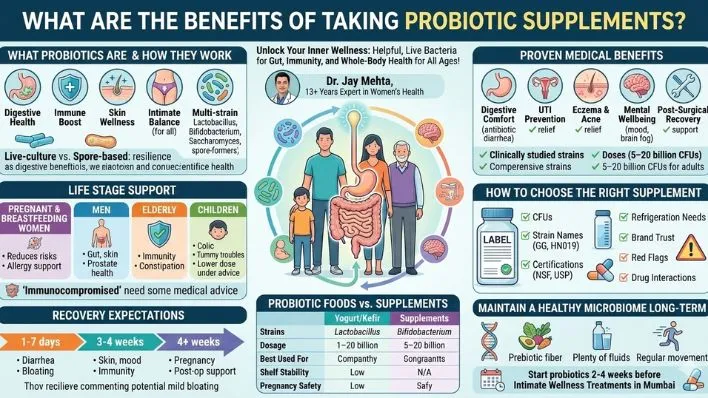 Probiotic Supplements Benefits infographics